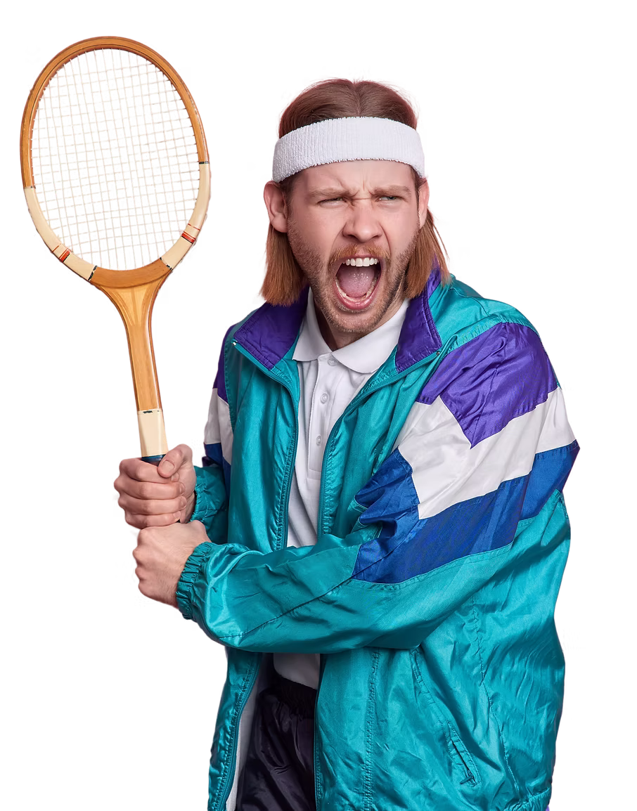 Joueur de tennis célébrant son match